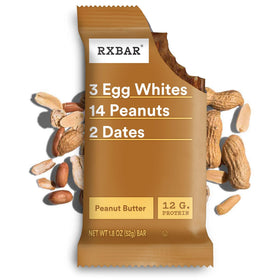 RXBAR Peanut Butter Bar nutrition panel highlights real ingredients.
