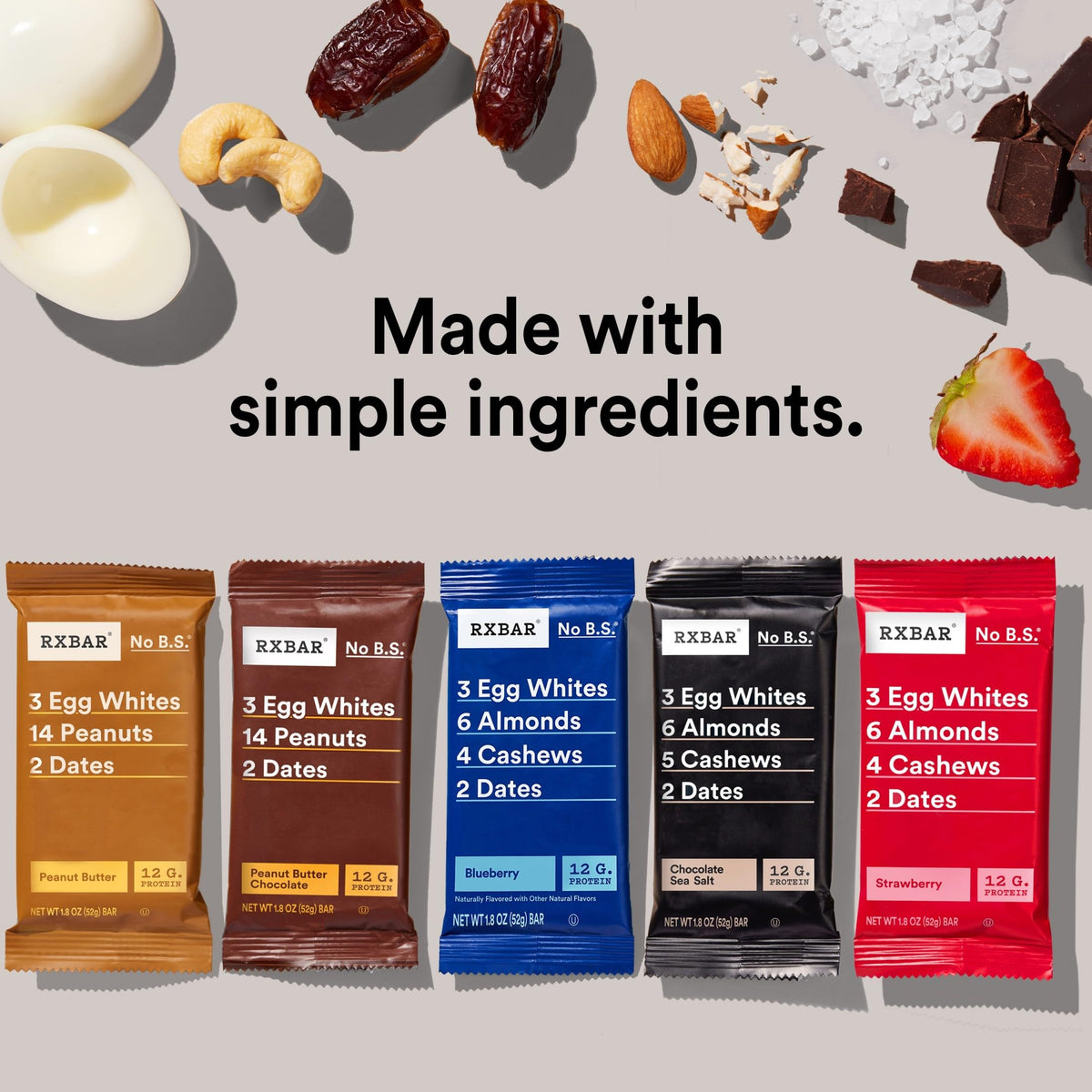RXBAR Peanut Butter bar with crunchy nuts for a satisfying bite.