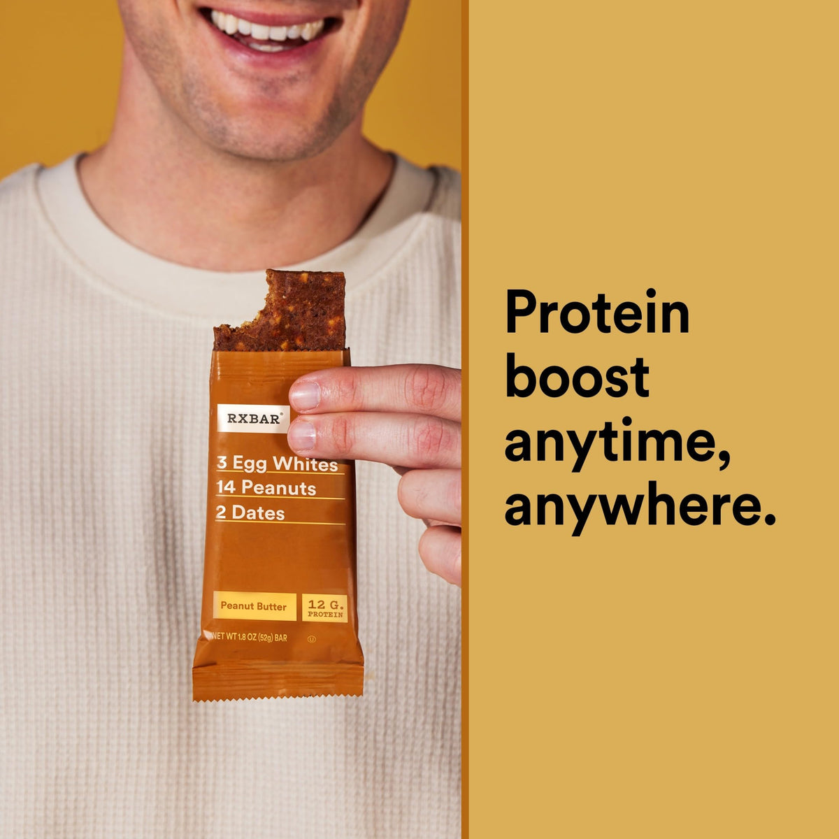 RXBAR Peanut Butter bars 12-count box on display