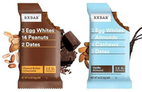 RXBAR Peanut Butter Chocolate flavor close-up, 12g protein per bar.