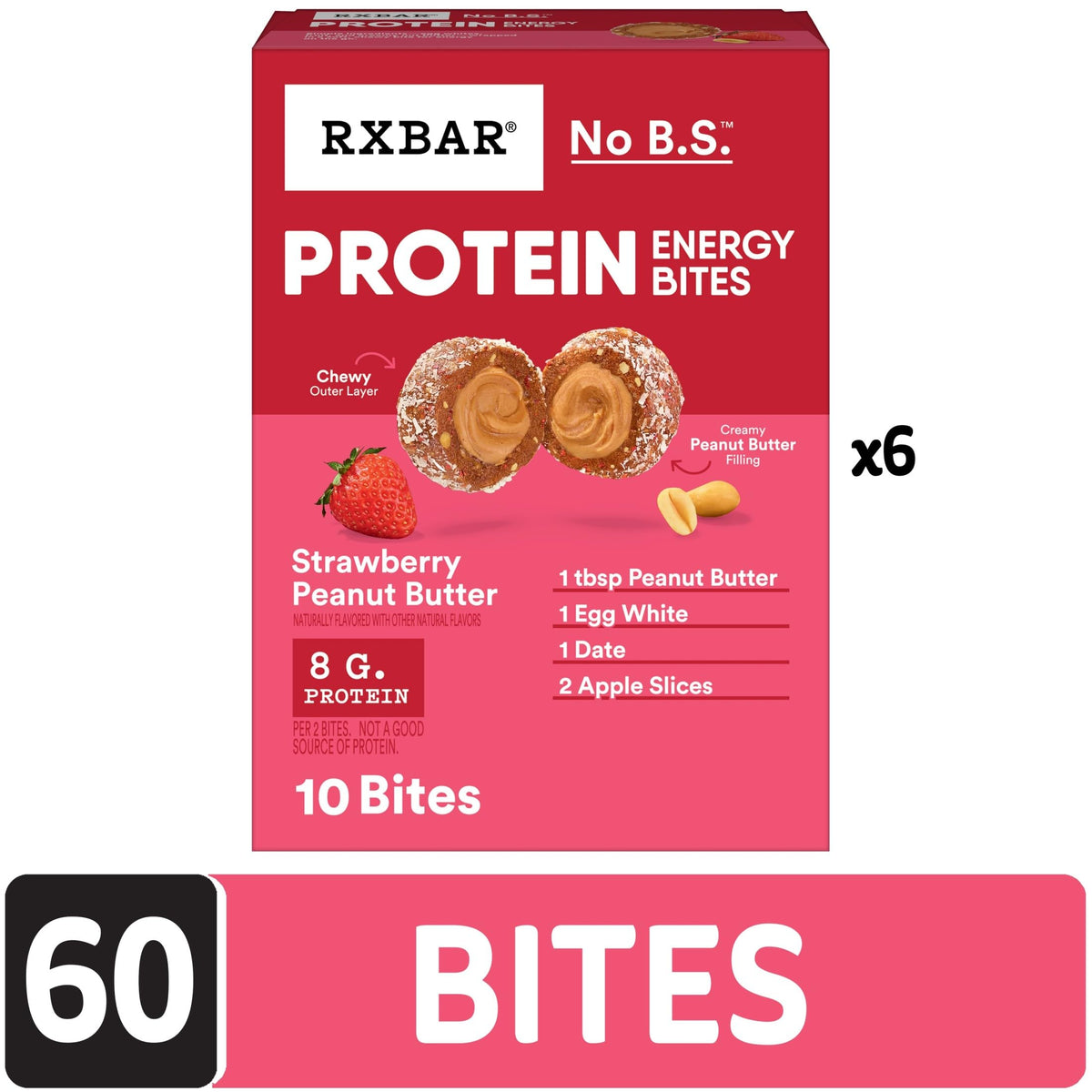 Ingredients view highlights simple gluten-free components in RXBAR bites.