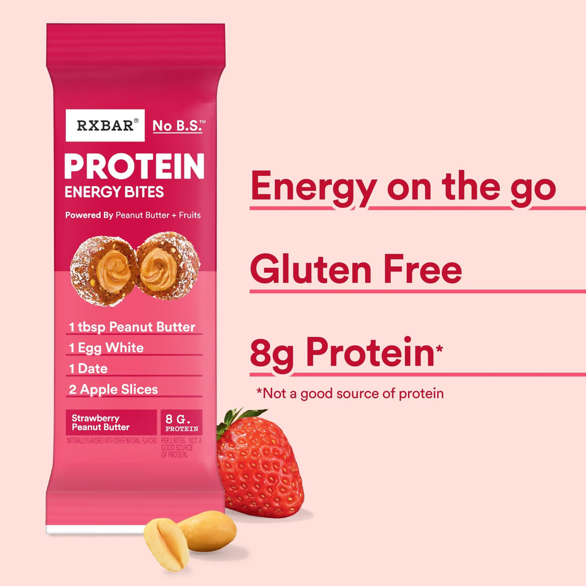 RXBAR Protein Energy Bites two bites per pouch for on-the-go fueling