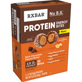 Six-box RXBAR display shows 30 pouches per box for easy stocking.