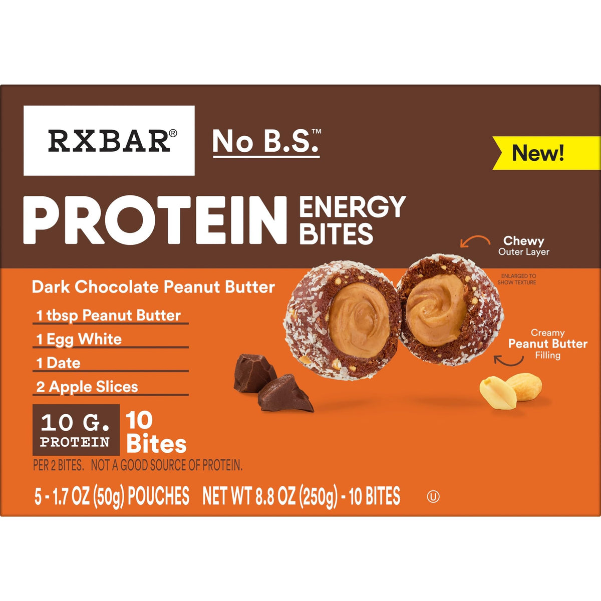 RXBAR six-box layout highlights 60 bites per box for quick refills.