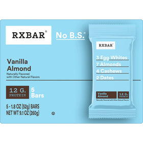 RXBAR Vanilla Almond bar dates binding close-up with natural sweetener