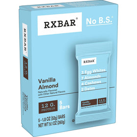 RXBAR Vanilla Almond bar close-up shows egg whites texture