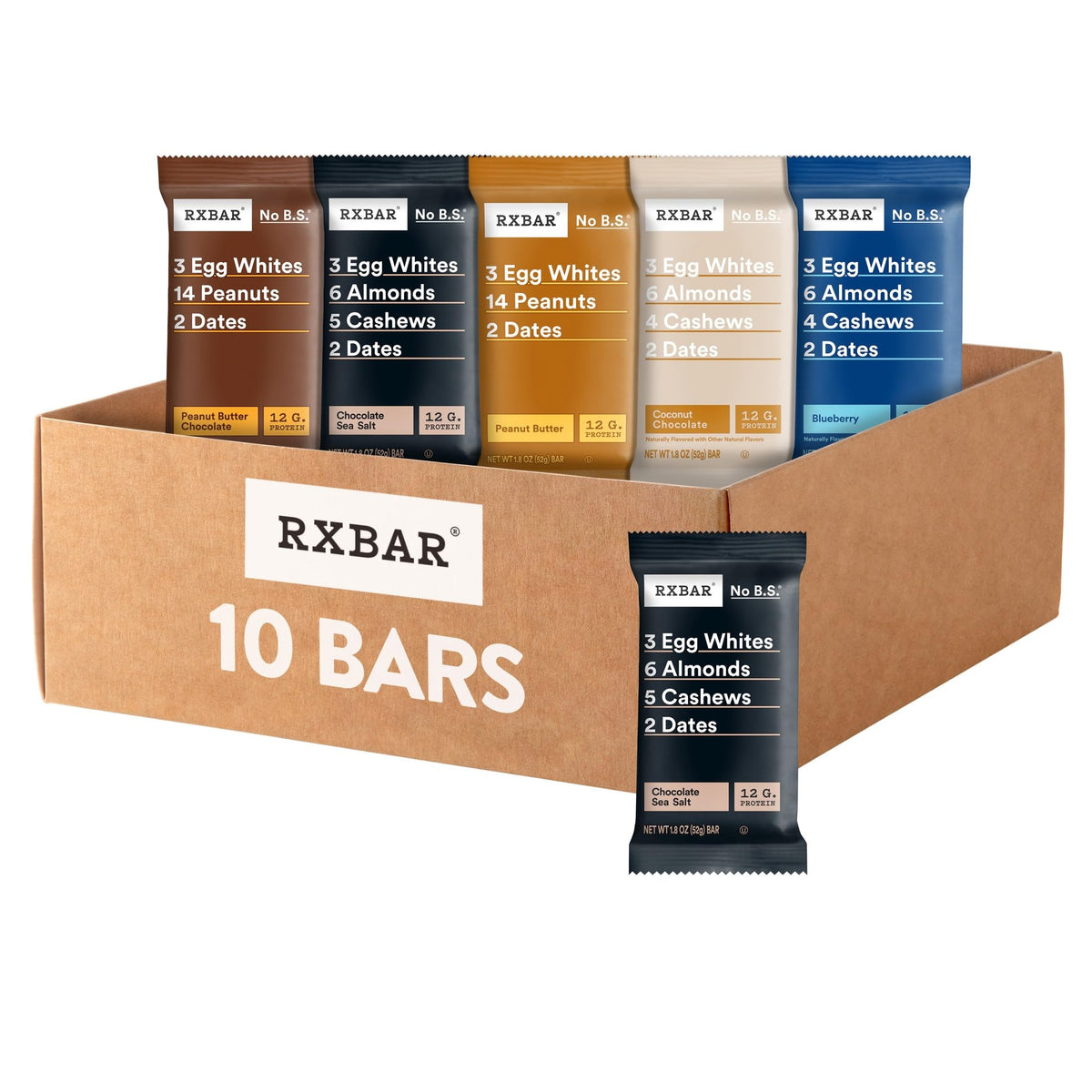 RXBAR variety-pack box showing all flavors for on-the-go snacks