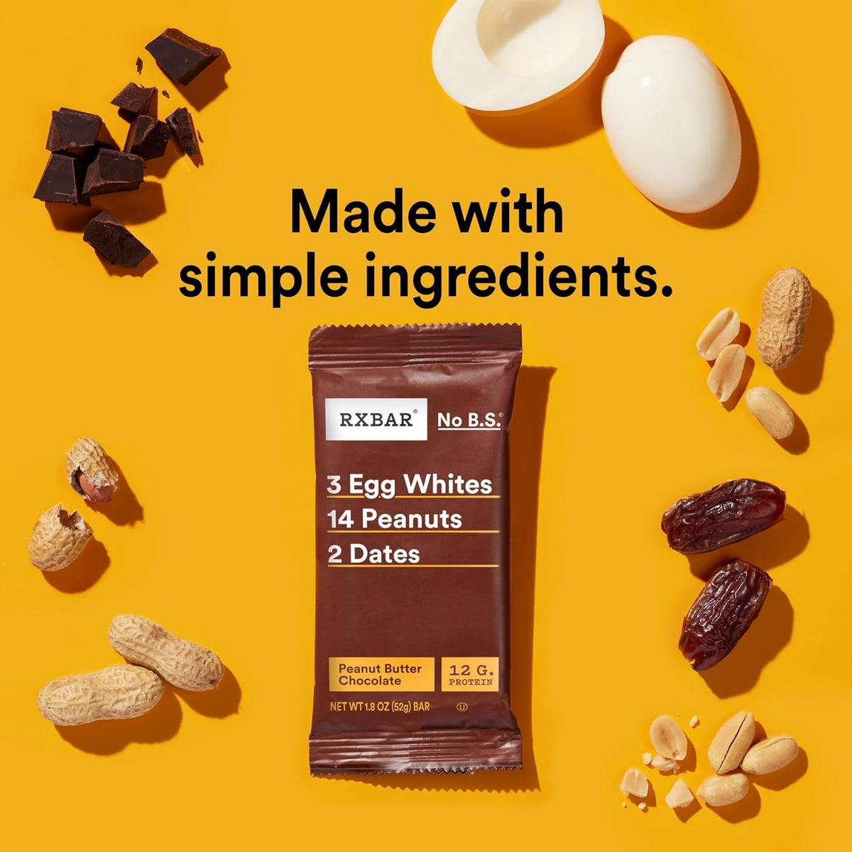 RXBAR wrapper opened showing simple ingredient list