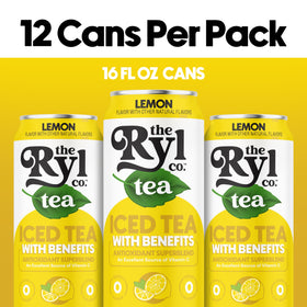 Pouring The Ryl Co Iced Tea Lemon into a glass for refreshment.
