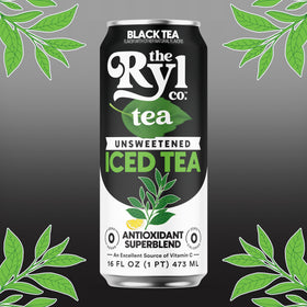 The Ryl Co iced tea is poured into a glass for refreshment