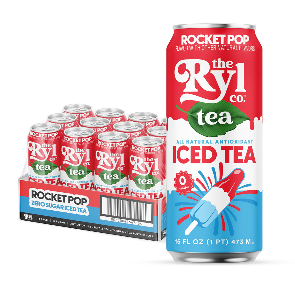 The Ryl Co Rocket Pop can front shows zero-sugar refreshment for warm days.
