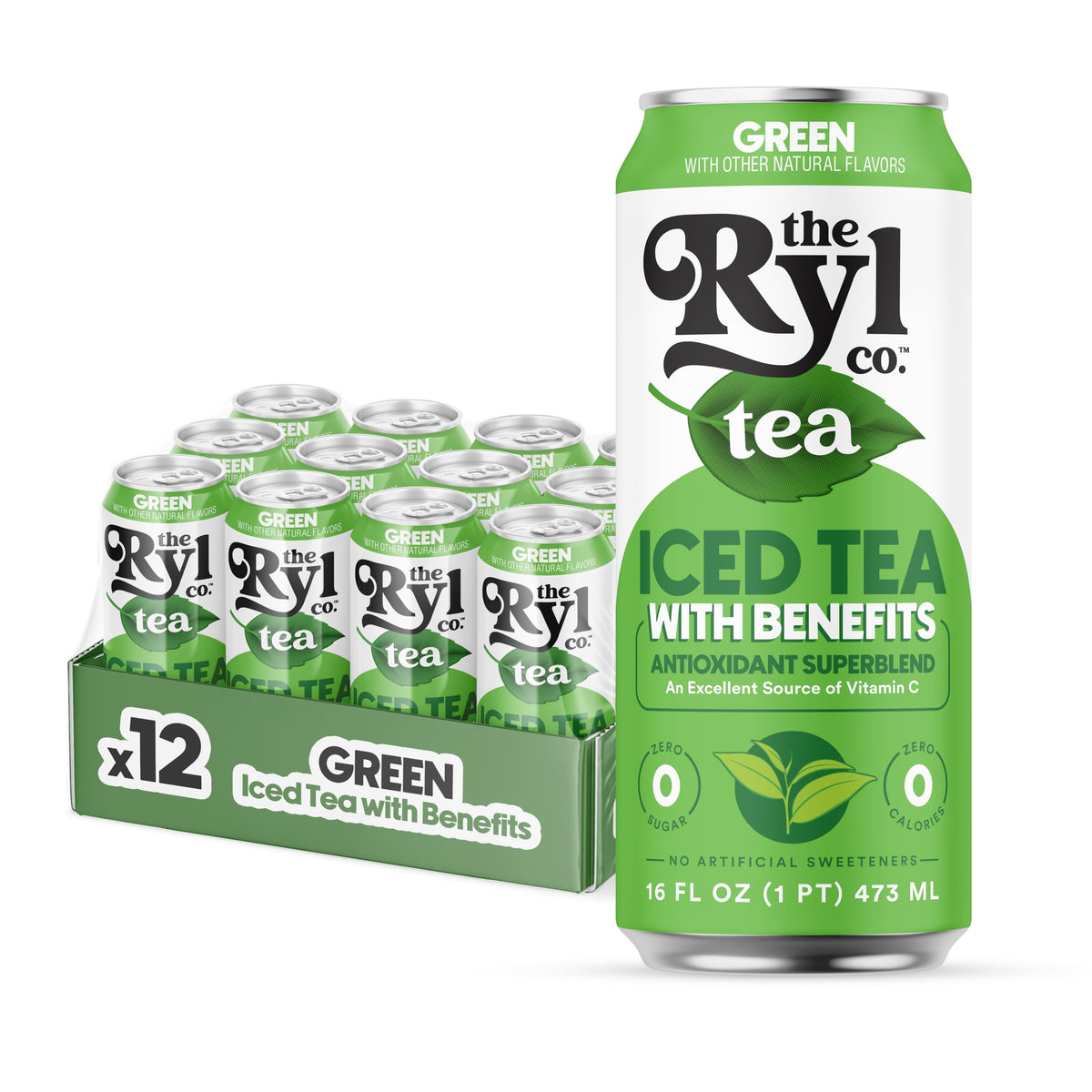 The Ryl Co Iced Tea Green Zero Sugar can with a crisp refreshing look and guilt-free taste