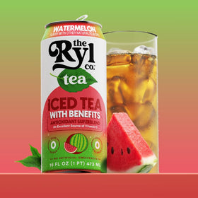 Chilled Ryl Co Watermelon Tea displayed in a fridge or cooler.