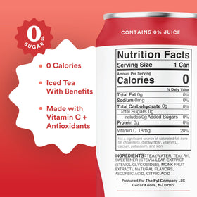 The Ryl Co Raspberry Iced Tea label highlights non-GMO ingredients.