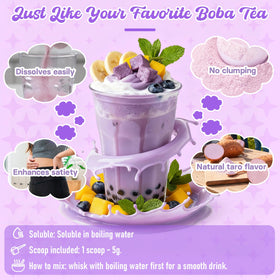 Rylenor taro powder in bubble tea shows rich color and creamy flavor