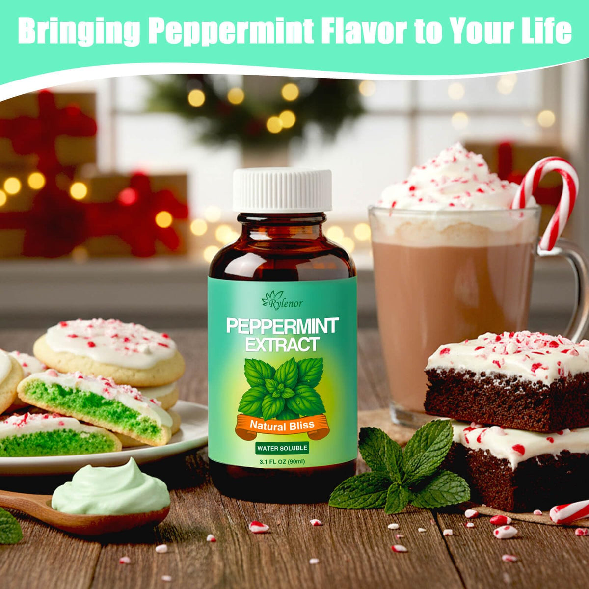 Rylenor peppermint extract ingredients list signals clean, water-soluble mint flavor.
