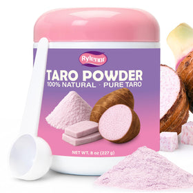 Rylenor pure taro powder jar with scoop, easy to measure for boba tea or baking