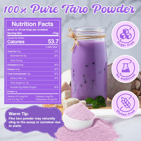 Rylenor taro powder close-up texture, ultra-fine and clump-free for smooth mixes