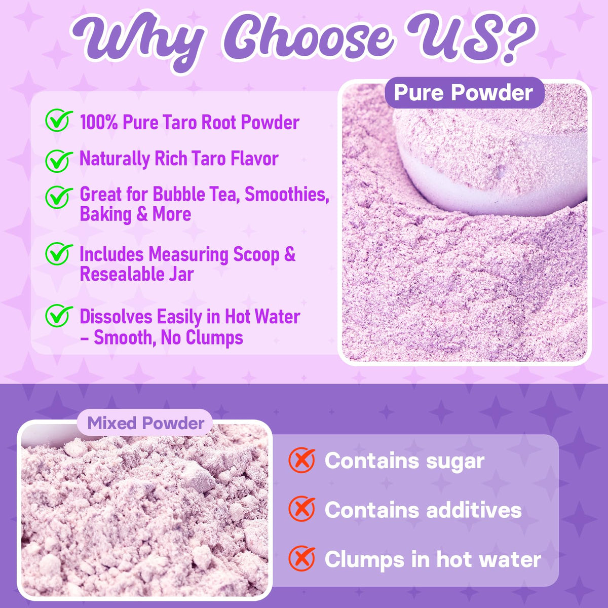 Rylenor taro powder dissolves instantly in hot liquids, no lumps