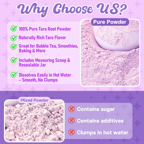 Rylenor taro powder dissolves instantly in hot liquids, no lumps