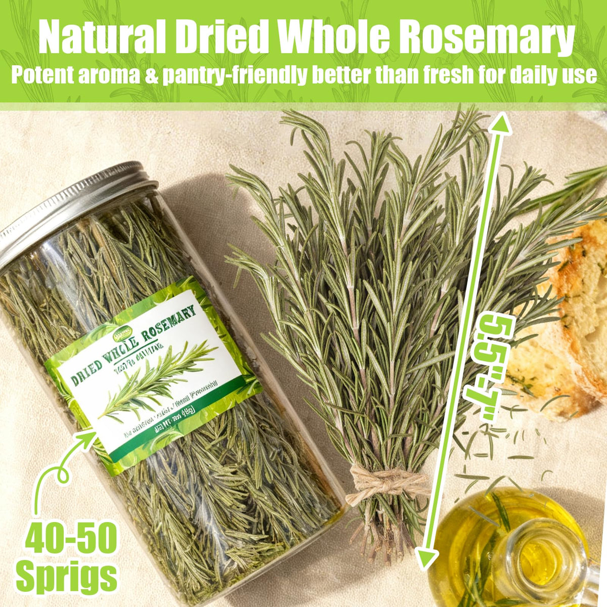 Rylenor whole rosemary aroma, vibrant and fresh for flavoring.