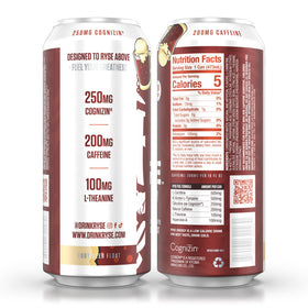 RYSE caffeine sourced energy sip suggests smooth, sustained performance.