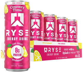 RYSE Up Supplements pink lemonade energy drink can front, ready for a focused work session.