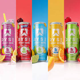 RYSE Energy Drink sugar free label emphasizing no sugar