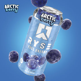 Open can and pour, revealing Arctic Berry for refreshing caffeine boost.
