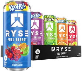 RYSE Fuel energy drink can in icy cold presentation for quick focus.