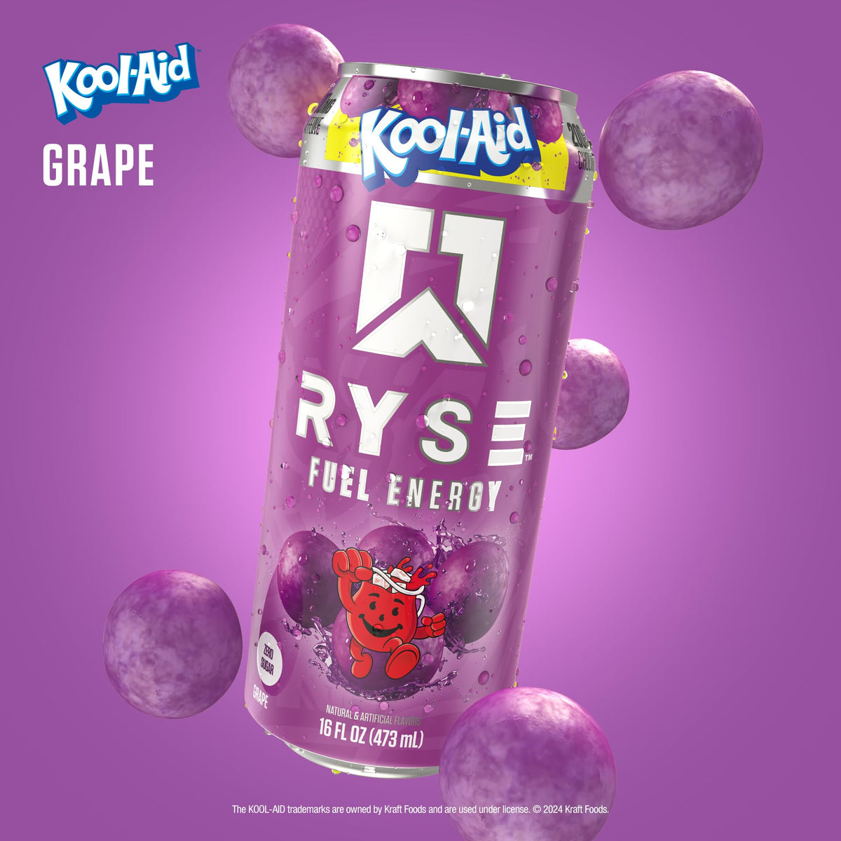 Pouring RYSE Fuel Kool-Aid Grape to fuel workouts and tasks.