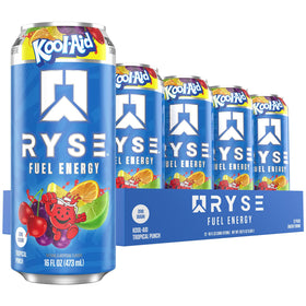 RYSE Fuel Kool-Aid Tropical Punch can front view highlighting bold flavor and energy potential