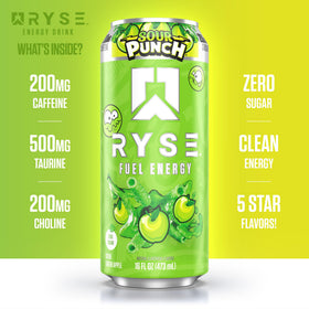 RYSE Fuel 12-pack display on shelf for busy days