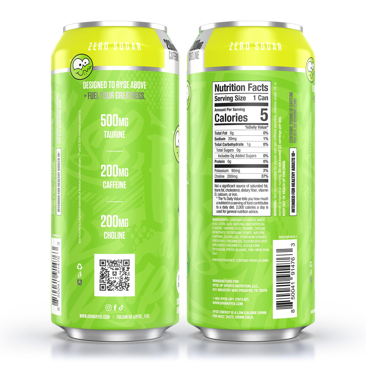 RYSE Fuel Sour Punch Green Apple flavor close-up with crisp tangy taste