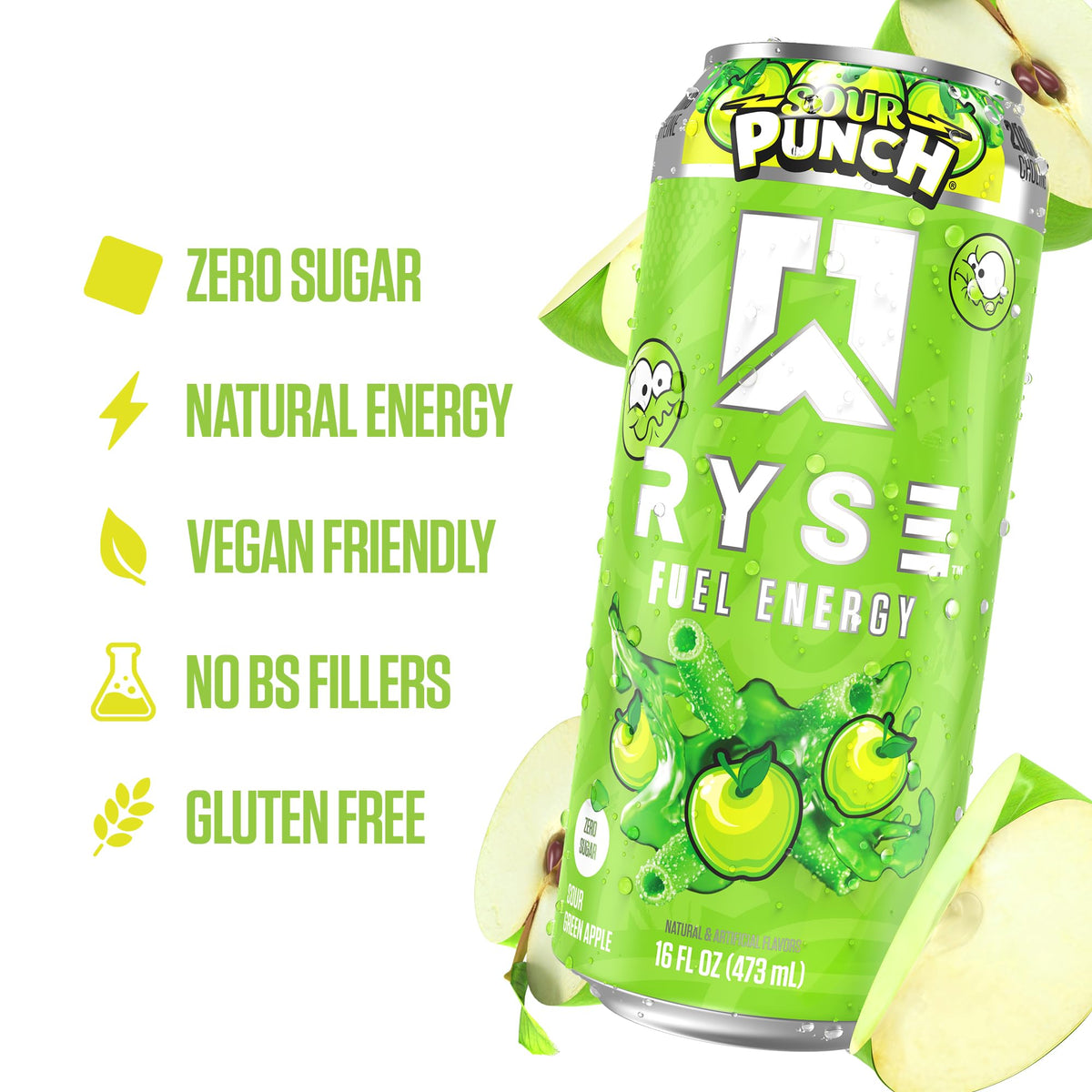 RYSE Fuel ingredients illustration highlighting taurine and choline for focus