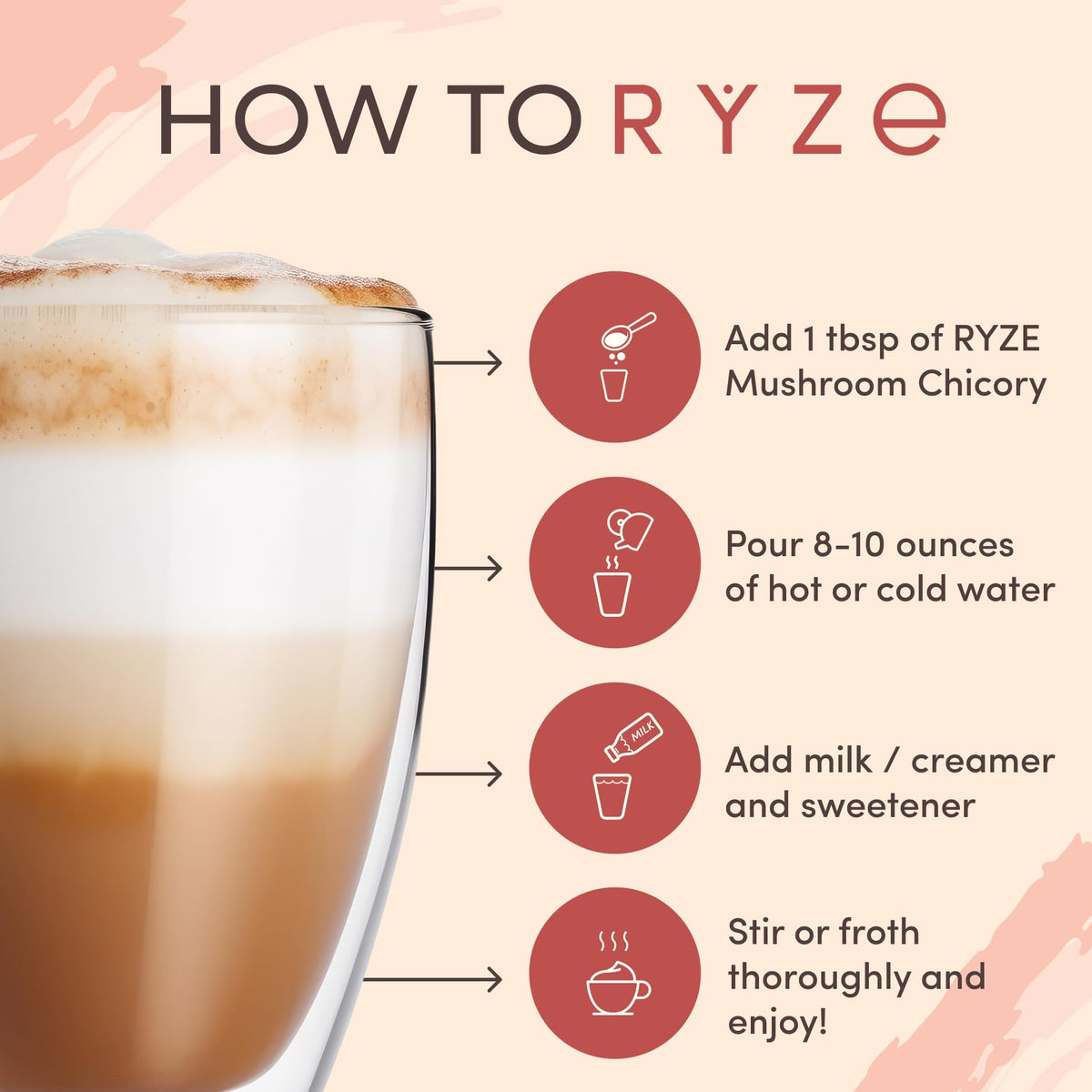 RYZE Mushroom Chicory keto-decaf-pack is designed for keto friendly lifestyles.