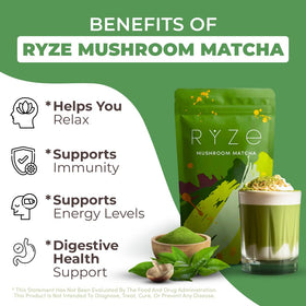 RYZE ceremonial-grade matcha powder enhances smooth focus