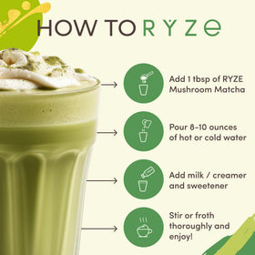 RYZE organic label showcases USA grown mushrooms and USDA organic