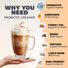 RYZE Creamer powder scoop highlights easy, measured servings for busy mornings.