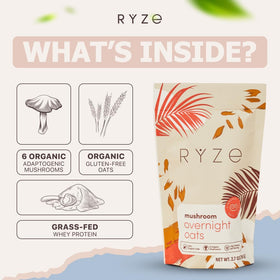 USA-grown mushrooms and whey featured to showcase quality ingredients