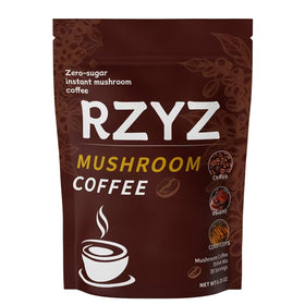 RZYZ Mushroom Coffee powder pack ready to brew for quick energy