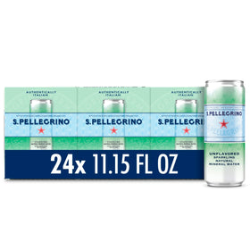 S.Pellegrino sparkling water bottle ready to serve with a refined dinner.