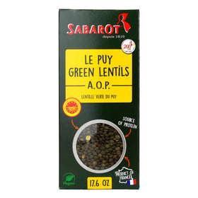 Sabarot Le Puy lentils 500g packaging, premium quality for gourmet meals.