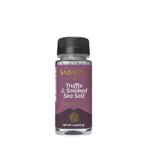 Sabatino Tartufi Smoked Truffle Salt bottle finishes dishes with premium flavor.