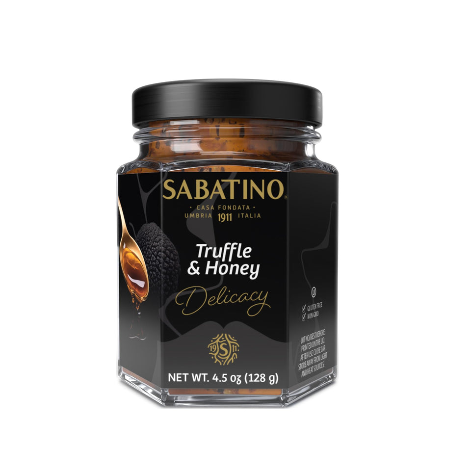 Sabatino Tartufi Truffle Honey bottle with rich aroma ideal for upscale cheese pairings