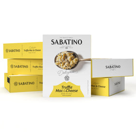 Sabatino Tartufi truffle macaroni cheese pack ready-to-eat, convenient weeknight meal.