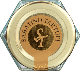 Sabatino Tartufi truffle salt on kitchen counter, ready for daily seasoning