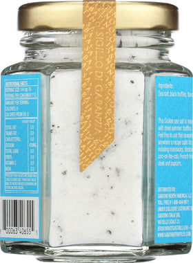 Sabatino Tartufi truffle salt on popcorn suggests elevating snacking with truffle notes