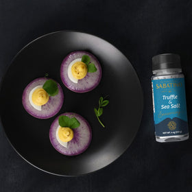 Sabatino Tartufi truffle salt on vegetables finishes with fragrance.