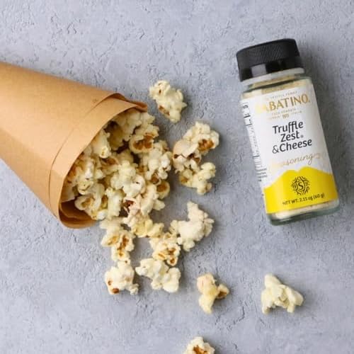 Sabatino Tartufi Truffle Zest & Cheese on popcorn creates a luxe snack